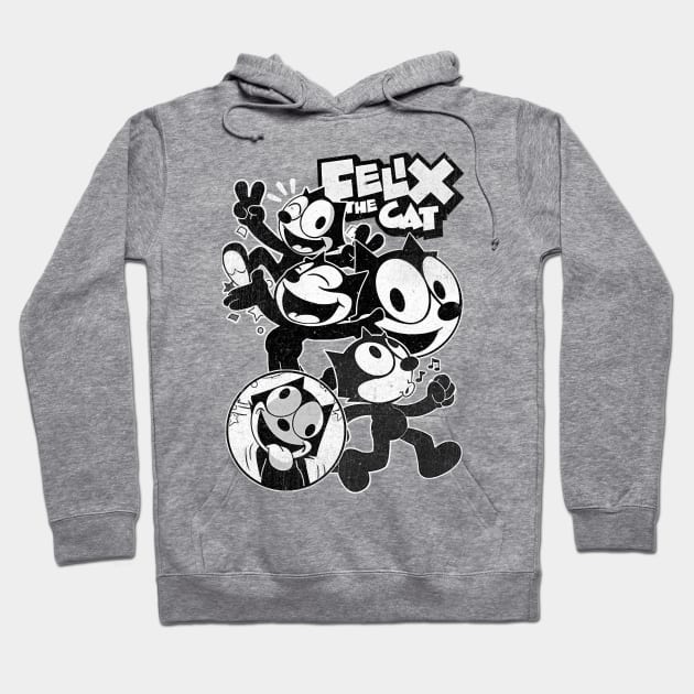 felix the cat vintage distressed Hoodie by romanisa